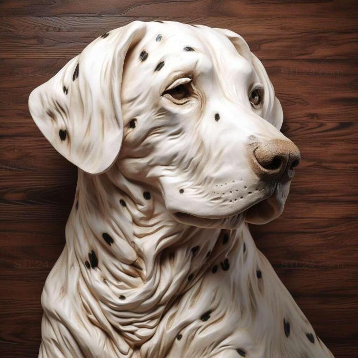 Природа и животные (Далматинская собака 2, NATURE_5130) 3D модель для ЧПУ станка